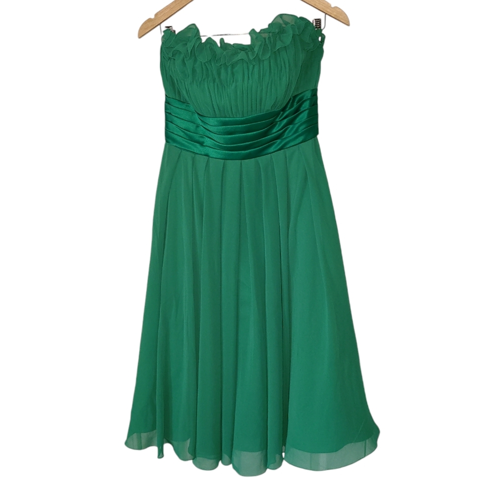 Mori Lee strapless shamrock Green formal prom wedding dress size 12